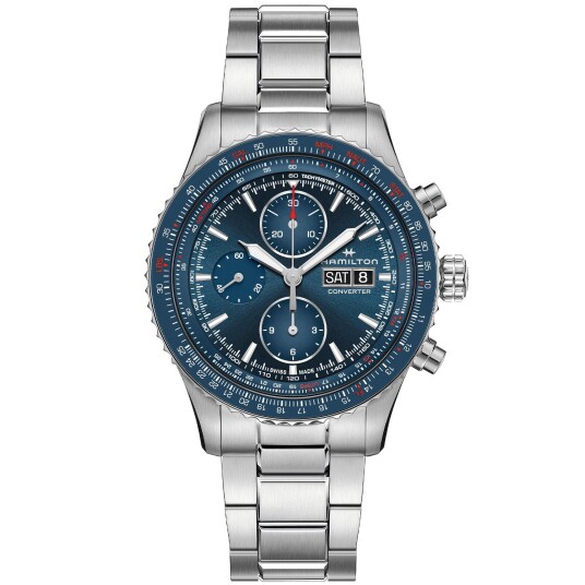 Hamilton Khaki Aviation Converter Auto Chrono H76746140 - Herre - 44 mm - Analog - Automatisk - Safirglass