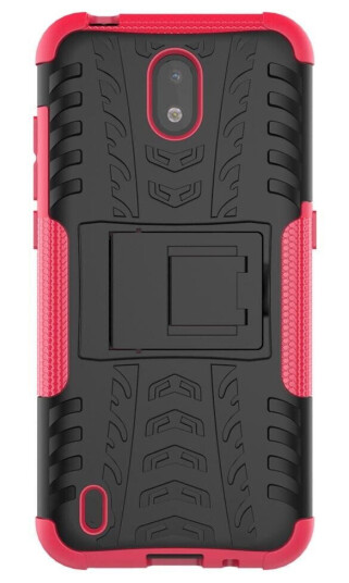 INCOVER Nokia 1.3 Cool Tyre Håndverker Deksel m. stativ - Sort / Rosa