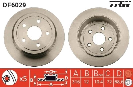 Bremseskive TRW DF6029