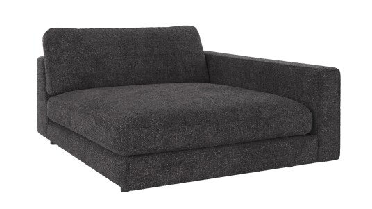 Rowico Home Duncan 1,5 seters sjeselong H Mørkegrå Robin 66 129 x 150 x 78 cm Grå