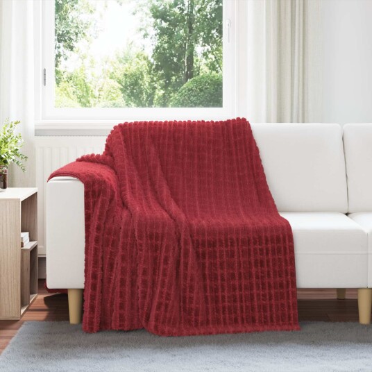 vidaXL Kastepledd 6 pcs Bordeaux Rød 200 x 150 cm Fleece