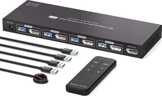Nördic KVM-switch DisplayPort 8K@60Hz 4K@144Hz 4xUSB-A 3.0 Nördic KVM-switch DisplayPort 8K@60Hz 4K@144Hz 4xUSB-A 3.0