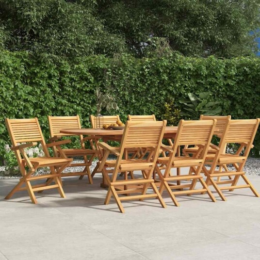vidaXL Klappstoler 8 stk. 55x62x90 cm heltre teak