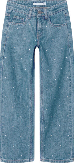 Name It Nkfrose Straight-Fit Jeans med Glitrende Detaljer Denim Blue 152