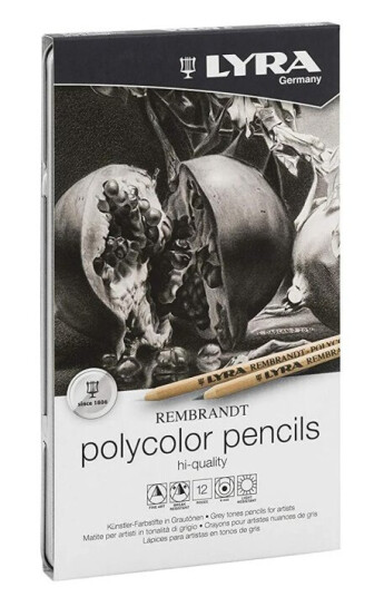 Lyra Rembrandt Polycolor Gråtoner 12 set