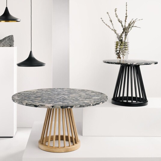Tom Dixon Fan bord natur steintopp 90 cm pebble Tom Dixon Fan bord natur steintopp 90 cm pebble