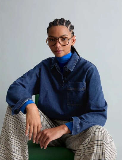 Marc O"Polo Denim Blouses Longsleeve   Navy   L