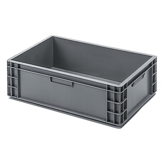 Ringoplast Stabelbart bokssystem catering med hylleinnsats og håndtak; 40.8l, 60x40x18.2 cm (LxBxH); Grå