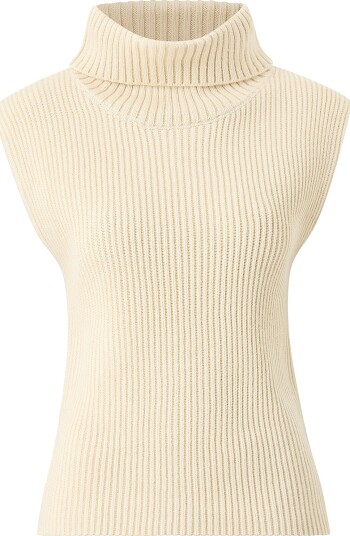 Gina Tricot Vest Chunky turtleneck knitted vest Beige
