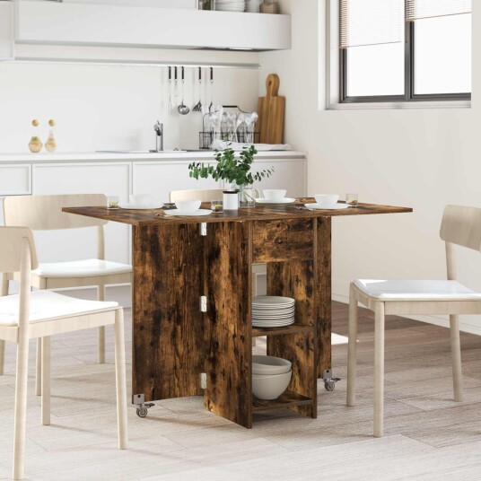 vidaXL Spisebord 115 x 70 x 75 cm Konstruert tre Røkt Eik Rektangulær