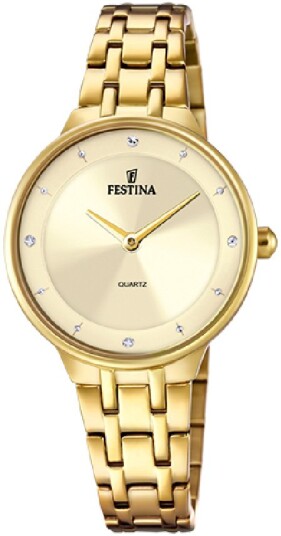 Festina Dameklokke F20601 2 Mademoiselle Gull/Gulltonet stål Ø30.5 Festina Dameklokke F20601 2 Mademoiselle Gull/Gulltonet stål Ø30.5