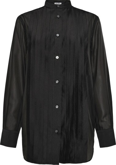 Filippa K Pleated Stand Collar Shirt BLACK 36