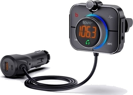 Savio Tr 14 Fm Sender Med Bluetooth Og Pd Lader
