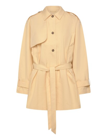 Monki Short Loose Single Breasted Trench Coat Yellow XL