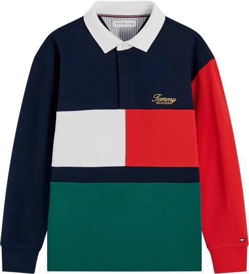 Tommy Hilfiger Rugby Polo Ls DARK BLUE BLOCKING 152