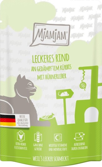 Mjamjam Våtfôr Sparepakke Quetschie Deilig Med Dampet Gresskar Okse 24 X 125 G