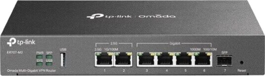 TP-Link Omada ER707-M2 Multi-Gigabit VPN Router med 2.5G Ethernet i Sort TP-Link Omada ER707-M2 Multi-Gigabit VPN Router med 2.5G Ethernet i Sort