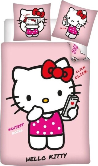 Hello Kitty Sengesett I Bomull 140x200cm