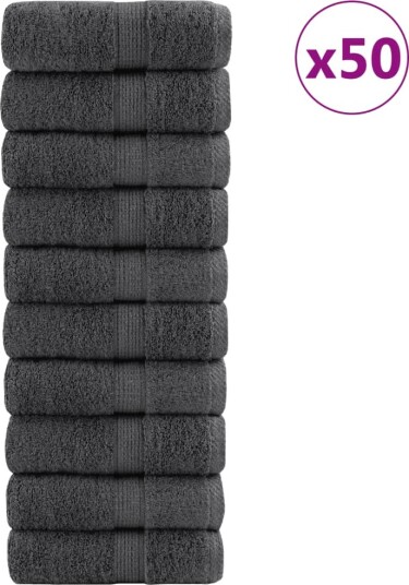 vidaXL Premium gjestehåndklær SOLUND 50 stk antrasitt 30x50 cm 600gsm vidaXL Premium gjestehåndklær SOLUND 50 stk antrasitt 30x50 cm 600gsm