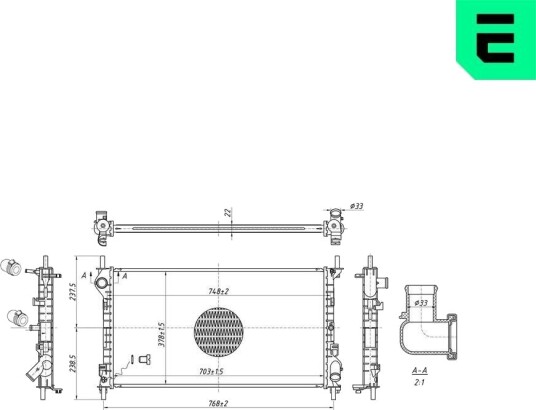 ERA 673136 Radiator motorkjøling ERA 673136 Radiator motorkjøling
