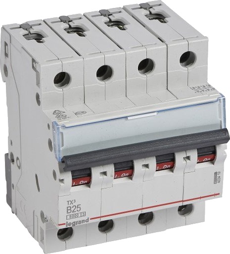 Legrand TX³ MCB automatsikring B25 4P 4M 6/6kA