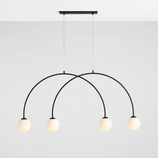 ALDEX Hengelampe Alison svart/hvit 4lk bue 129cm