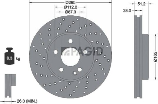 PAGID 55575NHC Bremseskive