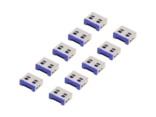 Renkforce Rf-4695230 Usb-Port Sæt Med 10 Stk. Sølvblå Renkforce Rf-4695230 Usb-Port Sæt Med 10 Stk. Sølvblå