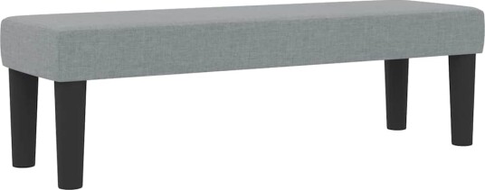 Box Spring Seng med Madrass & Benk Lysegrå 180x200 cm Stoff