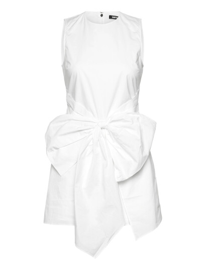 ROTATE Birger Christensen Sleeveless Dress W/ Bow White 34 ROTATE Birger Christensen Sleeveless Dress W/ Bow White 34