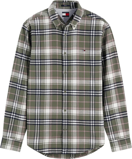 Tommy Jeans Tjm Reg Flannel Check Shirt Ext Khaki green XS