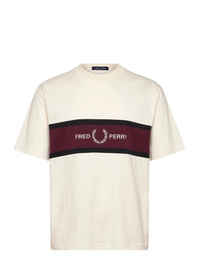 Fred Perry Embroidered Panel Tee Cream XL