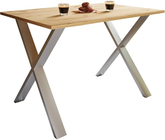 XonaX spisebord 110x80 eik dekor sølvfarget.