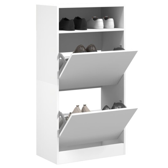Skohylle hvit 60x34x116 cm konstruert tre 8721012382510
