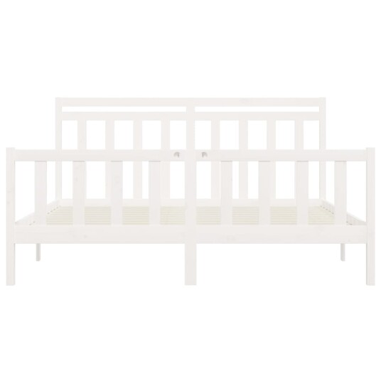 vidaXL Sengeramme hvit heltre furu 200x200 cm