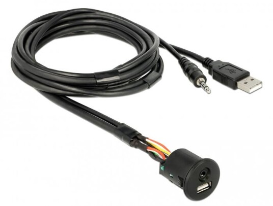 Delock USB Type A + 3.5mm Kabel 1.5m Svart