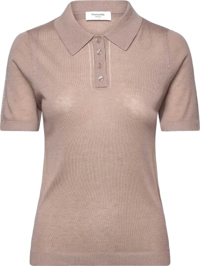 Rosemunde Rwsamira Silk Ss Polo Pullover Beige XS