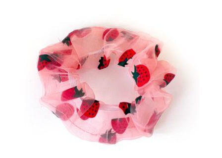 Organza Scrunchie Mønster Strawberry Organza Scrunchie Mønster Strawberry