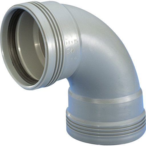 Wavin bøy lang Ø110 mm 88,5° grå PP plus
