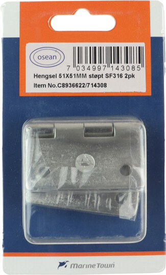 Osean Hengsel   2pk   Syrefast   Støpt   51x51 mm