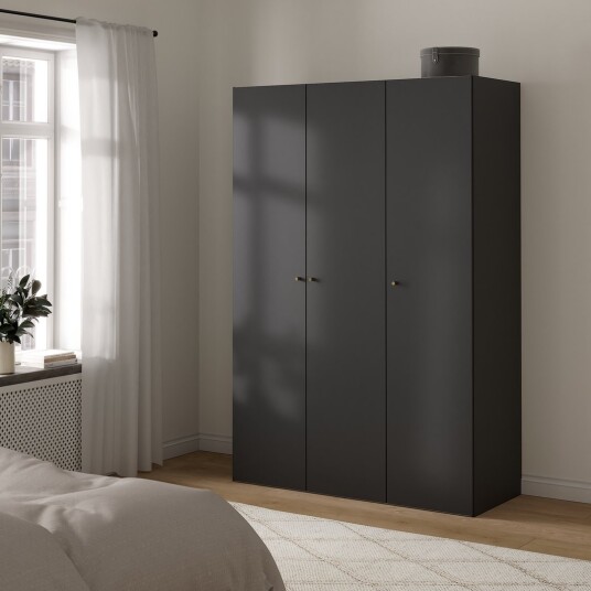 LIND NEST GARDEROBESKAP 150X220X60CM ANTRASITT GRÅ