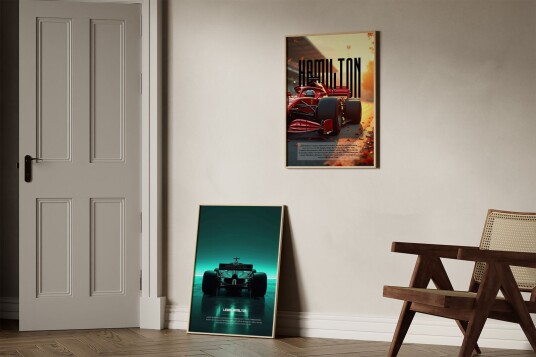 Plakat Lewis Hamilton Racing / Sett av 2 Plakat Lewis Hamilton Racing / Sett av 2