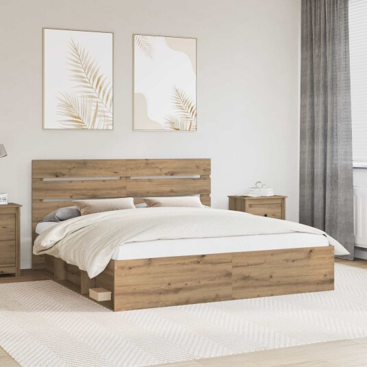 Sengestamme Kunstnerisk Eik 180 x 200 cm Massiv furu