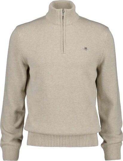 Gant Half Zip Genser i Bomull - Seed Melange - S Gant Half Zip Genser i Bomull - Seed Melange - S