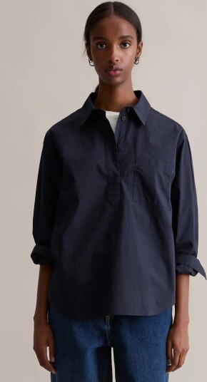 Marc O"Polo Woven Blouses Longsleeve   Navy   M