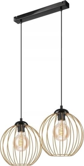 Lamkur Hengelampe Lamkur Zoya 45399 Hengelampe Metall Loftbur 2X60w E27 Sort/Gull