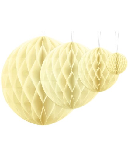 Lys Gul Honeycomb Ball VELG STØRRELSE 10 40 cm