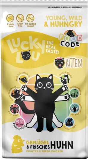 Lucky Lou Tørrfôr Kitten Fjærkre & Kylling 340 G