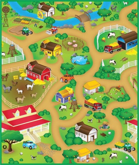 Bull Farm Lekematte For Barn - 90x120 cm