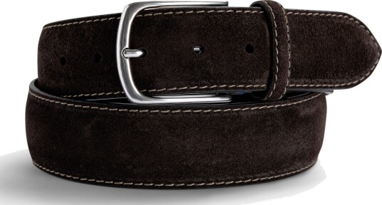 Paolo Vitale Suede belt with stiching 90 brun herre